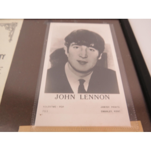 175 - John Lennon Autograph framed with certificate from N.B.N Augtograph specialists. (Dated 13 May 1974)