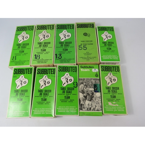 1063 - Ten boxed vintage Subbuteo teams. (one is missing a goal keeper)