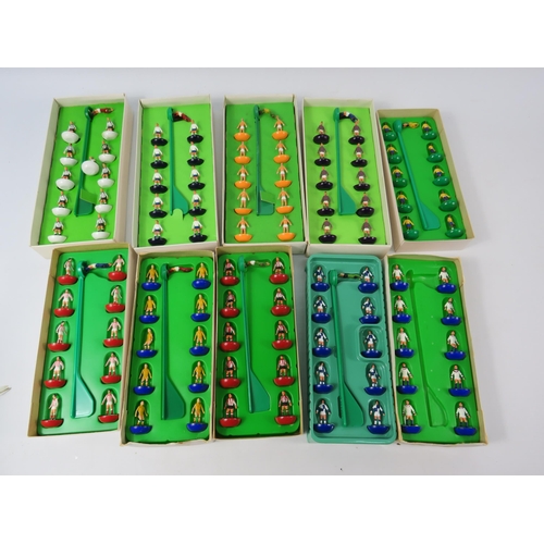 1063 - Ten boxed vintage Subbuteo teams. (one is missing a goal keeper)