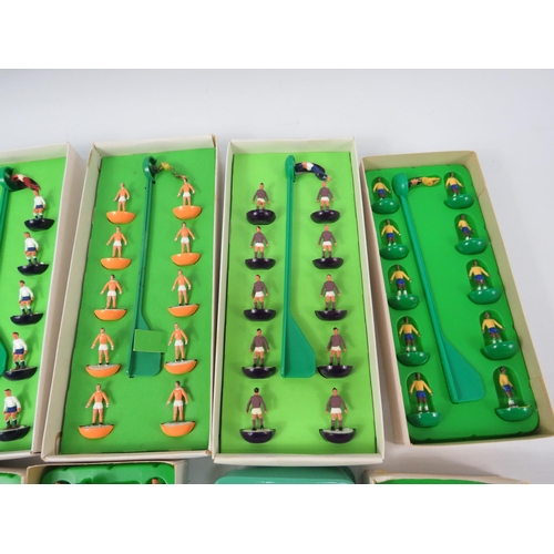 1063 - Ten boxed vintage Subbuteo teams. (one is missing a goal keeper)