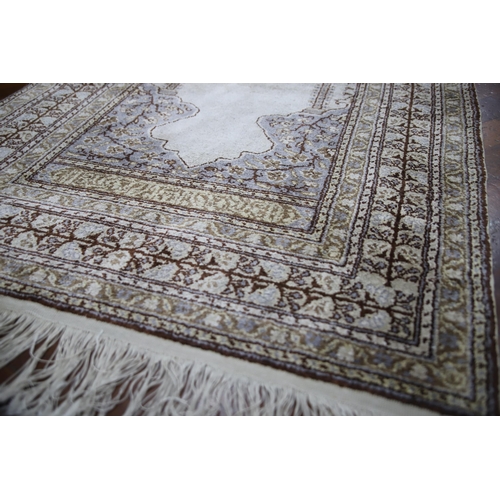 907 - Eastern style small rug with very fine weave. Excellent condition. Measures approx 59 x 36 inches. S... 