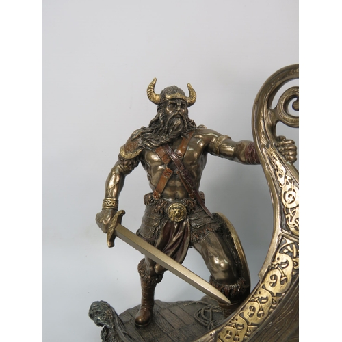 197 - Two Resin Viking warrior figurines, one by Veronese. The tallest stands 12