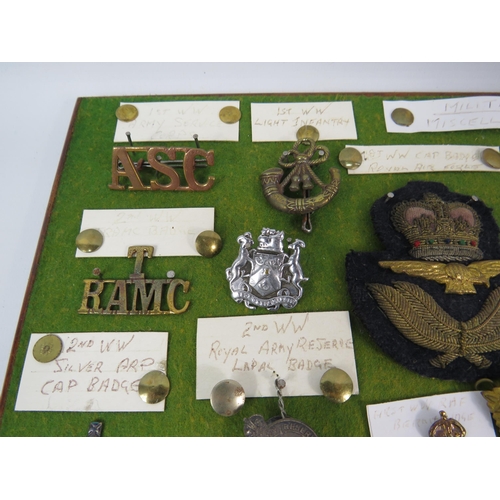 356 - Large selection of Military related cap badges, buttons, metal dectecting finds etc.