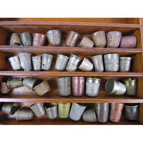 358 - Large selection of antique thimbles mainly metal detecting finds including some which are sterling s... 