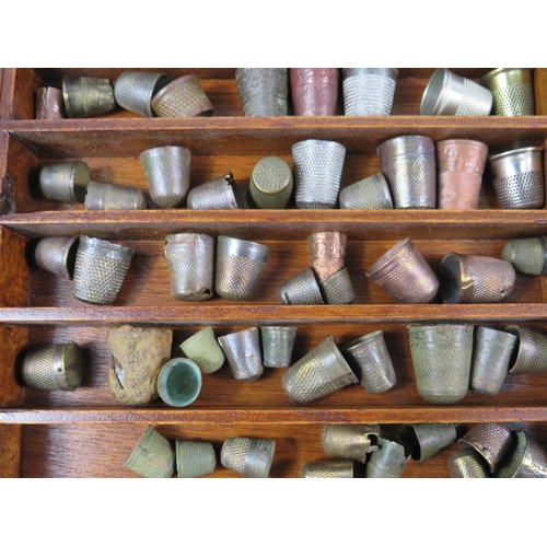 358 - Large selection of antique thimbles mainly metal detecting finds including some which are sterling s... 