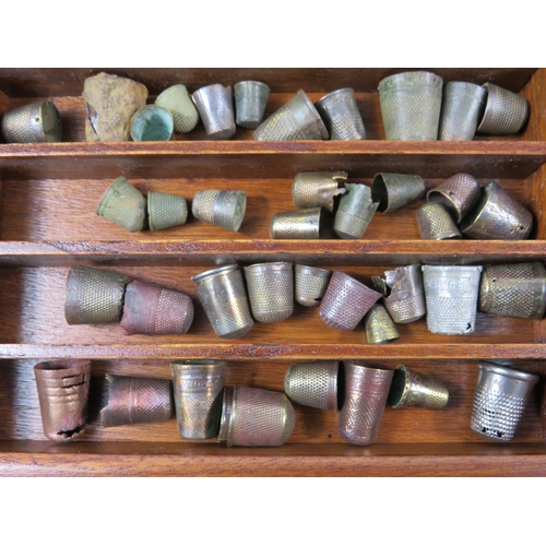 358 - Large selection of antique thimbles mainly metal detecting finds including some which are sterling s... 