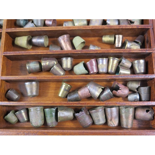 358 - Large selection of antique thimbles mainly metal detecting finds including some which are sterling s... 