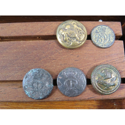 360 - Large selection of antique buttons mainly military related.