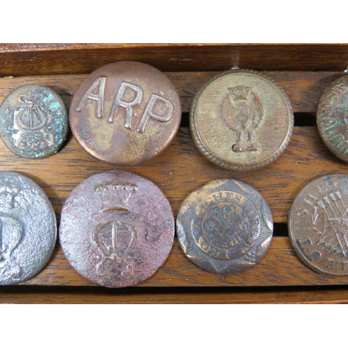 360 - Large selection of antique buttons mainly military related.