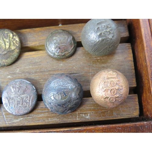 360 - Large selection of antique buttons mainly military related.