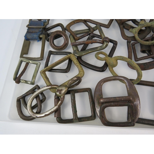 361 - Selection of metal dectecting find antique buckles.