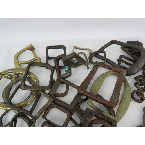 361 - Selection of metal dectecting find antique buckles.