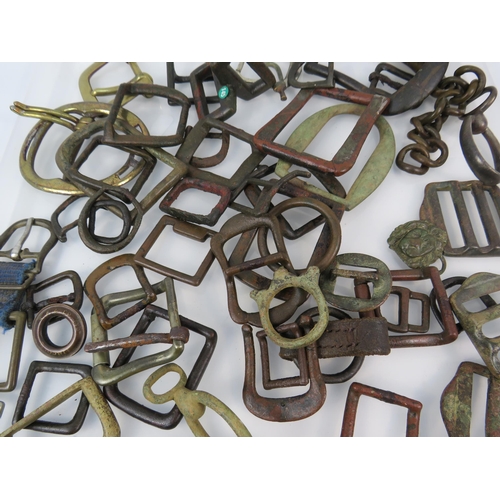 361 - Selection of metal dectecting find antique buckles.