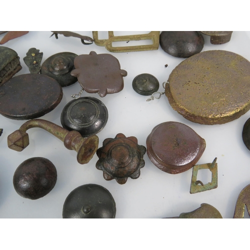 362 - Various antique metal detecting finds relating to horse harness/saddlery including one piece with lo... 