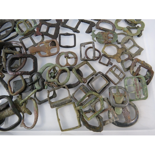 365 - Very large selection of antique metal detecting find buckles.