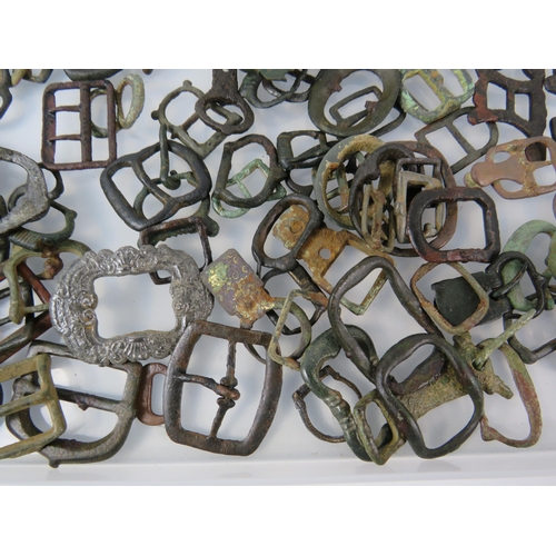 365 - Very large selection of antique metal detecting find buckles.