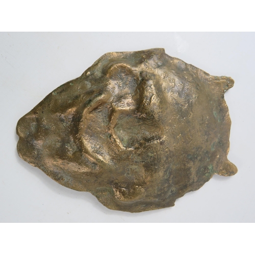 372 - Vintage solid brass devil face / Satyr dish, 6.5