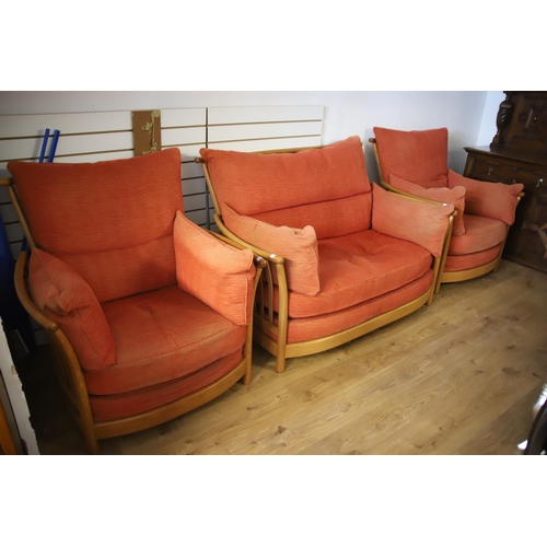 1205 - Ercol, Three piece Suite in the Rennaisance style. All in excellent condition.  PLEASE NOTE, WE CANN... 