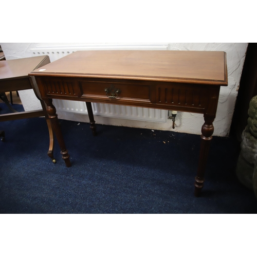 1218 - Two pieces of Furniture, console table with single drawer together with a smaller drop end table .  ... 