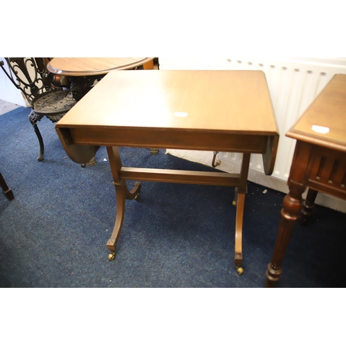 1218 - Two pieces of Furniture, console table with single drawer together with a smaller drop end table .  ... 