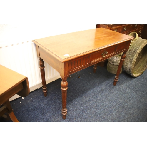 1218 - Two pieces of Furniture, console table with single drawer together with a smaller drop end table .  ... 