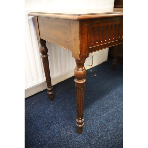 1218 - Two pieces of Furniture, console table with single drawer together with a smaller drop end table .  ... 