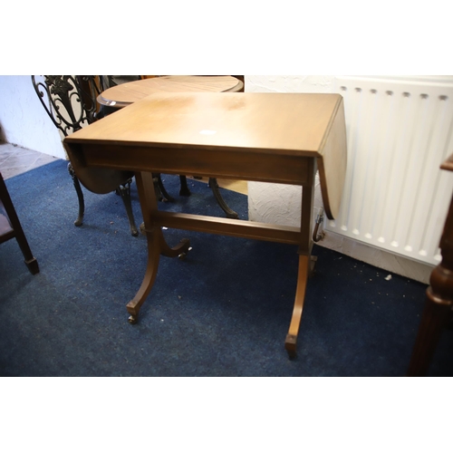 1218 - Two pieces of Furniture, console table with single drawer together with a smaller drop end table .  ... 