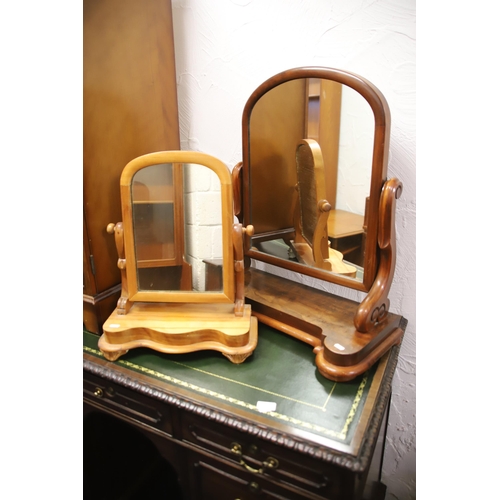 1223 - Two Vintage pine made table top tilting mirrors. See photos.