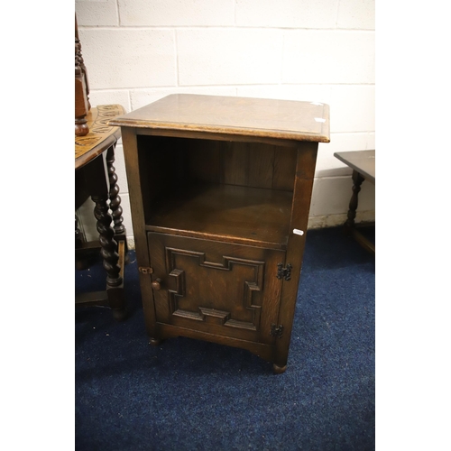 1227 - Good mixed furniture lot of three chairs and one drop leaf table and a pot cupboard.   all in good o... 