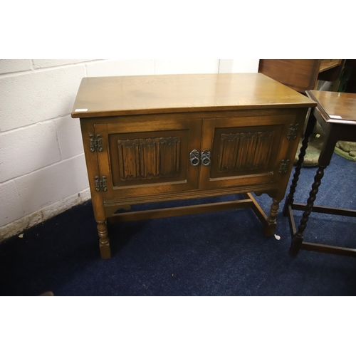 1228 - Mixed furniture lot to inlcude old charm cupboard,, Occasional table plus one other low console tabl... 