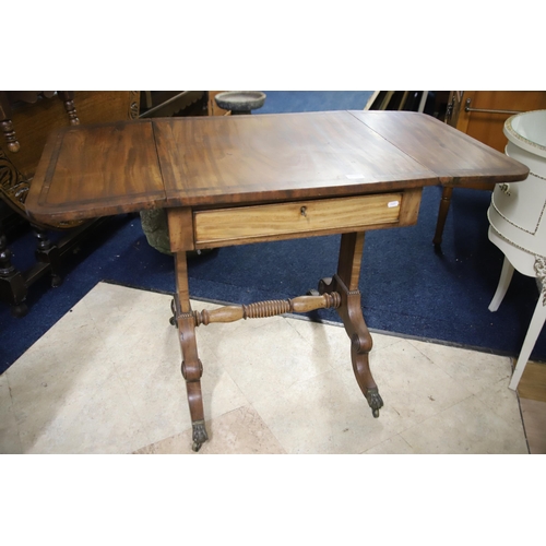 1232 - Two occasional tables, one with central pedestal, the other with drop leaves and faux drawer. See ph... 