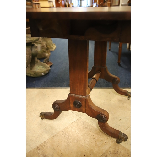 1232 - Two occasional tables, one with central pedestal, the other with drop leaves and faux drawer. See ph... 