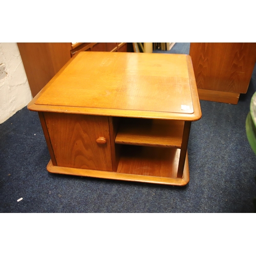 1236 - Nathan, 'Pandora's Box' Square island coffee table with drawers and shelves, in good order but would... 