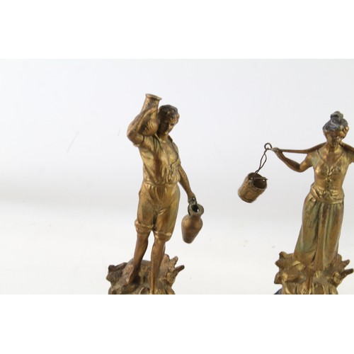 434 - Antique Pair Of Spelter Ornaments Carrying Pails  457920