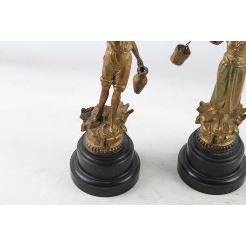 434 - Antique Pair Of Spelter Ornaments Carrying Pails  457920