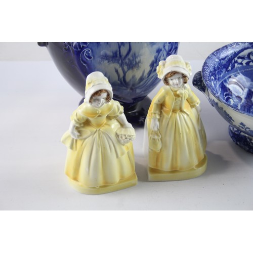 455 - Antique Porcelain Inc Staffordshire Old Court Ware, Bookends, Copeland, Spode 575184