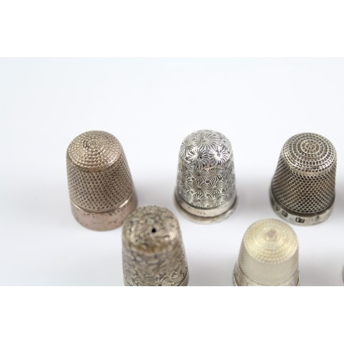 468 - 9 x Antique / Vintage .925 Sterling Silver Thimbles Inc Charles Horner (46g) 2331248