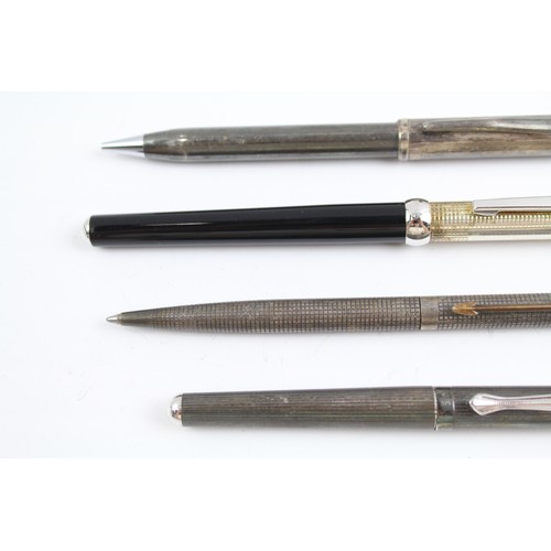 484 - 4 x .925 Sterling Silver Writing Instruments Inc Vintage, Parker, Cross Etc 97g 657590