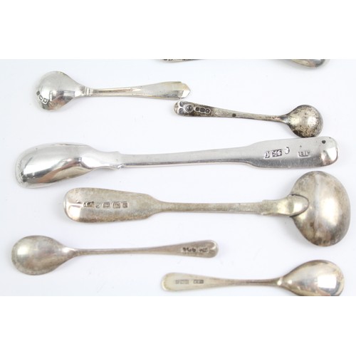 490 - 10 x Antique / Vintage .925 Sterling Silver Codiment Spoons Inc Victorian (64g) 657418