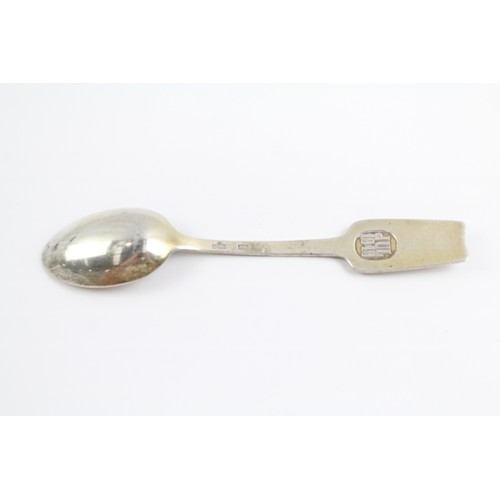 494 - Vintage Denmark .925 Sterling Silver Enamel Detailed Commemorative Spoon 40g 2331211