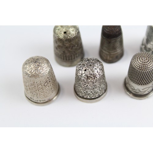 495 - 9 x Antique / Vintage .925 Sterling Silver Thimbles Inc Charles Horner (29g) 2331247