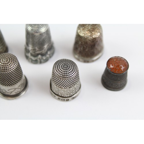 495 - 9 x Antique / Vintage .925 Sterling Silver Thimbles Inc Charles Horner (29g) 2331247