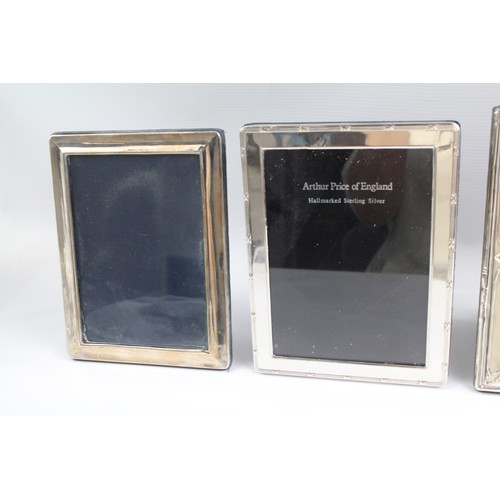 496 - 3 x Vintage Hallmarked .925 Sterling Silver Medium Photograph Frames (1205g) 2331246