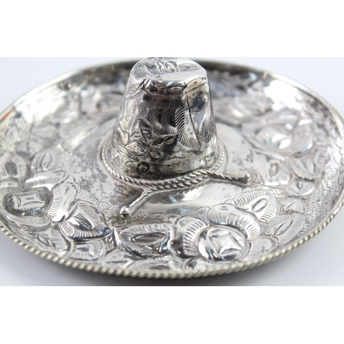 498 - Vintage Stamped .925 Sterling Silver Novelty Mexican Sombrero Souvenir 35g 2331320