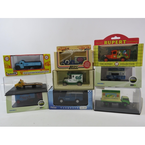 1077 - Nine boxed diecast vehicles, Oxford, Vanguard, Pocketbond etc.