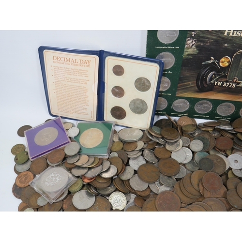 296 - Large amount of mostly UK copper and Cupro Crowns plus other collectable coins .  Total weight appro... 