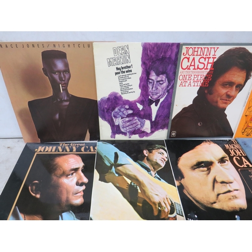 303 - Fifteen Vinyl Rock and Pop LP' Albums by various artists to include, T Rex, Grace Jones, Johnny Cash... 