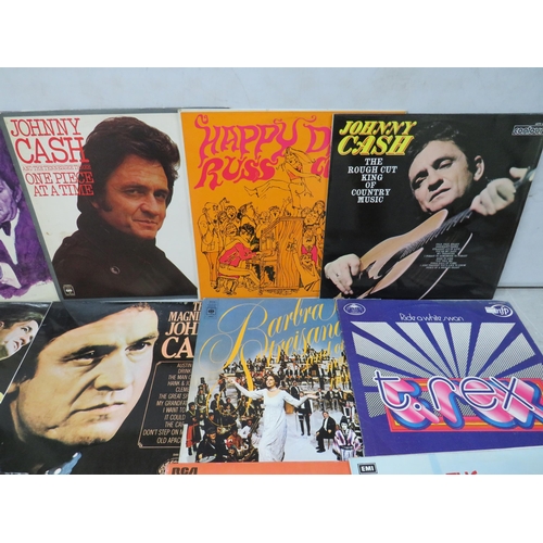 303 - Fifteen Vinyl Rock and Pop LP' Albums by various artists to include, T Rex, Grace Jones, Johnny Cash... 