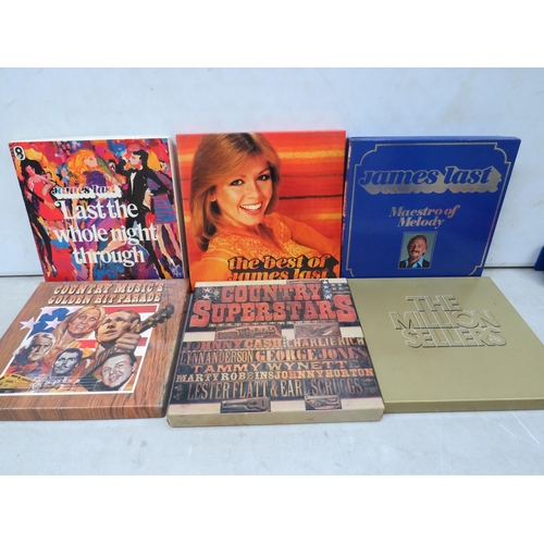 323 - Six Multi Record Boxed Sets by James Last, Country etc, see photos