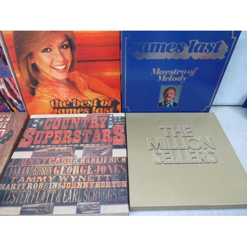 323 - Six Multi Record Boxed Sets by James Last, Country etc, see photos